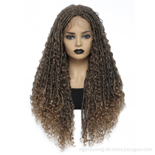 Vigorous fashion cheap passion twist hair wholesale  locs 24 inch full synthetic crochet braiding hair hd lace front wigs